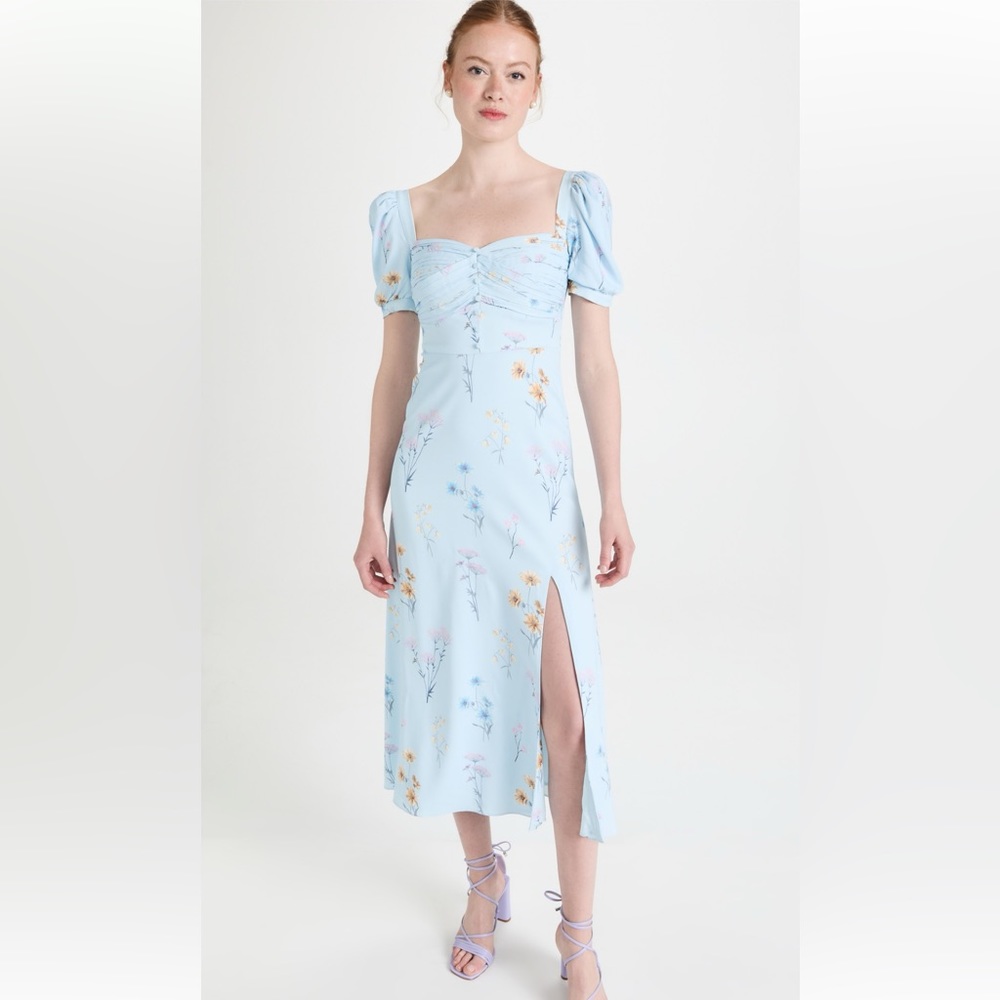 Self Portrait Blue Floral Midi Dress